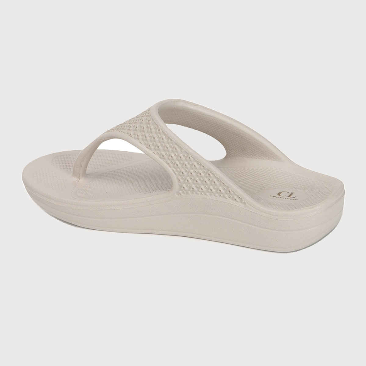 Carlton London Beige Comfortable Women's Flip Flops | UK 8