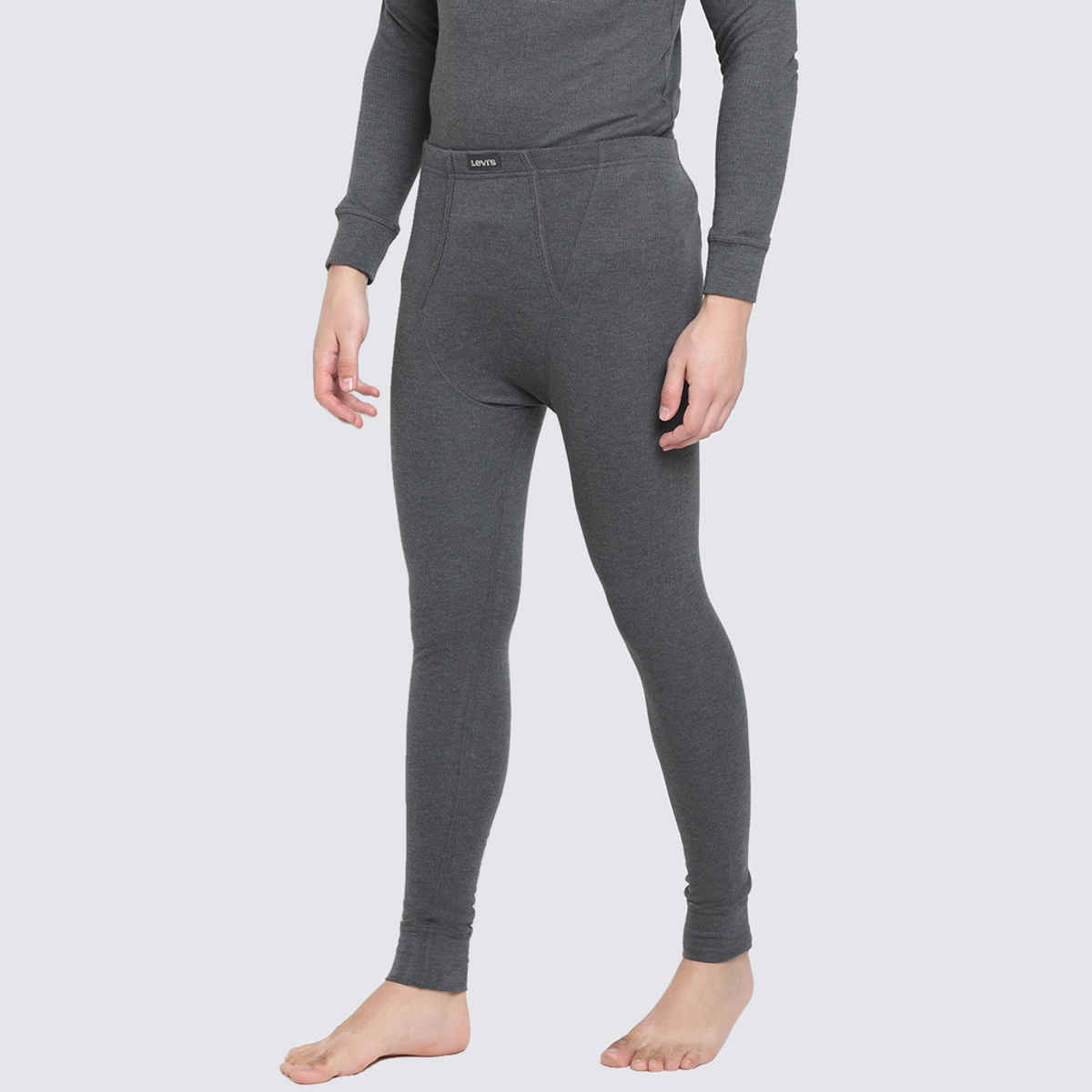 Levi's Men's Regular Fit Full Length Thermal Bottom Wear (Grey)-Pack of 1-S