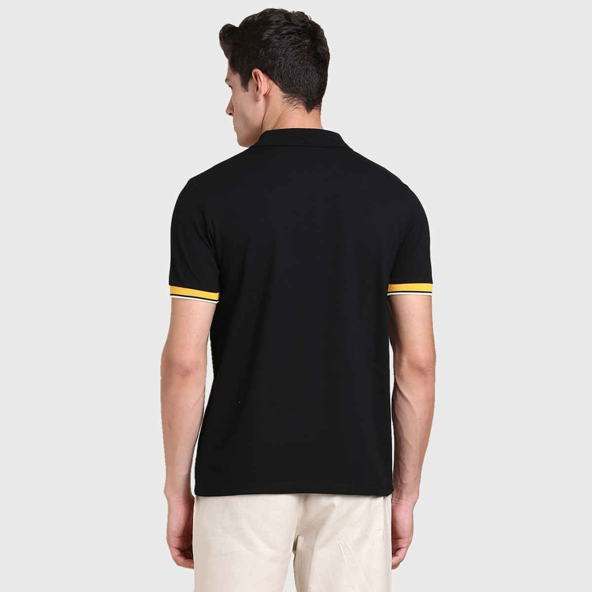 Dennis Lingo Men's' Solid Polo T-shirt | Black | L
