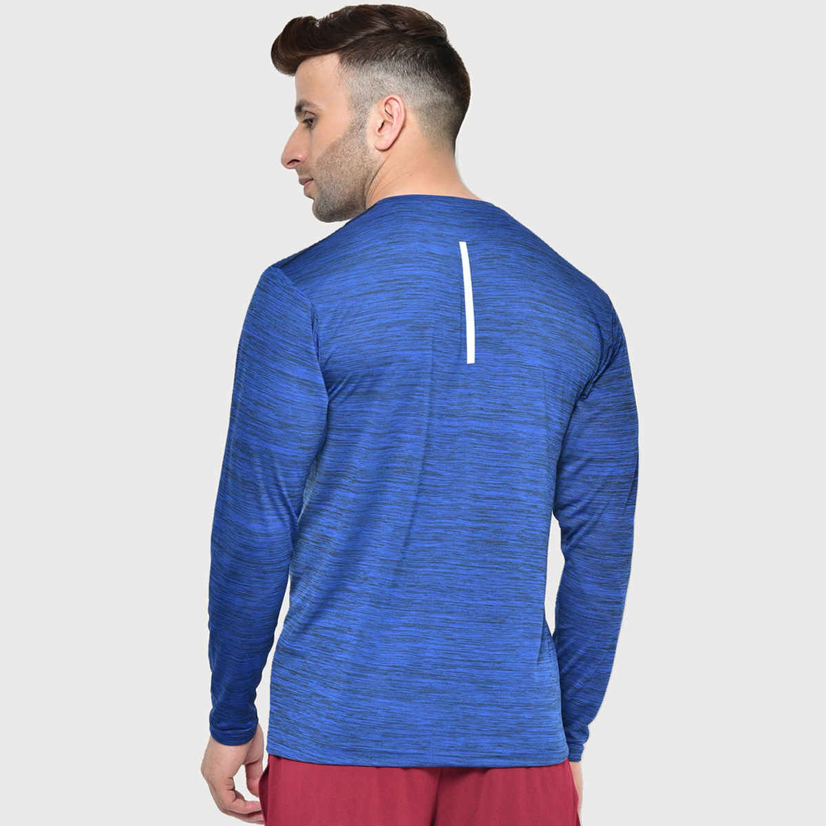 Chkokko Men's Regular Fit Full Sleeves Gym T-shirt | Royal Blue - XL