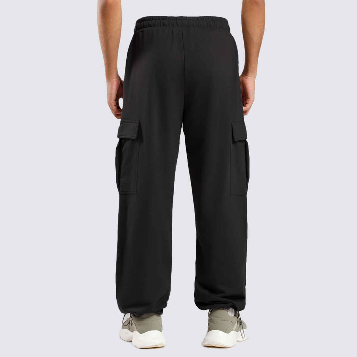 Nobero Men's Oversized Cargo Joggers | Black - 3XL