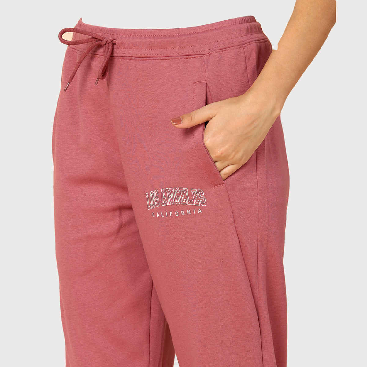 Alan Jones Women's Ankle-Length Cotton Trackpant | Comfort Fit | Heavy GSM Fabric | Pink - L