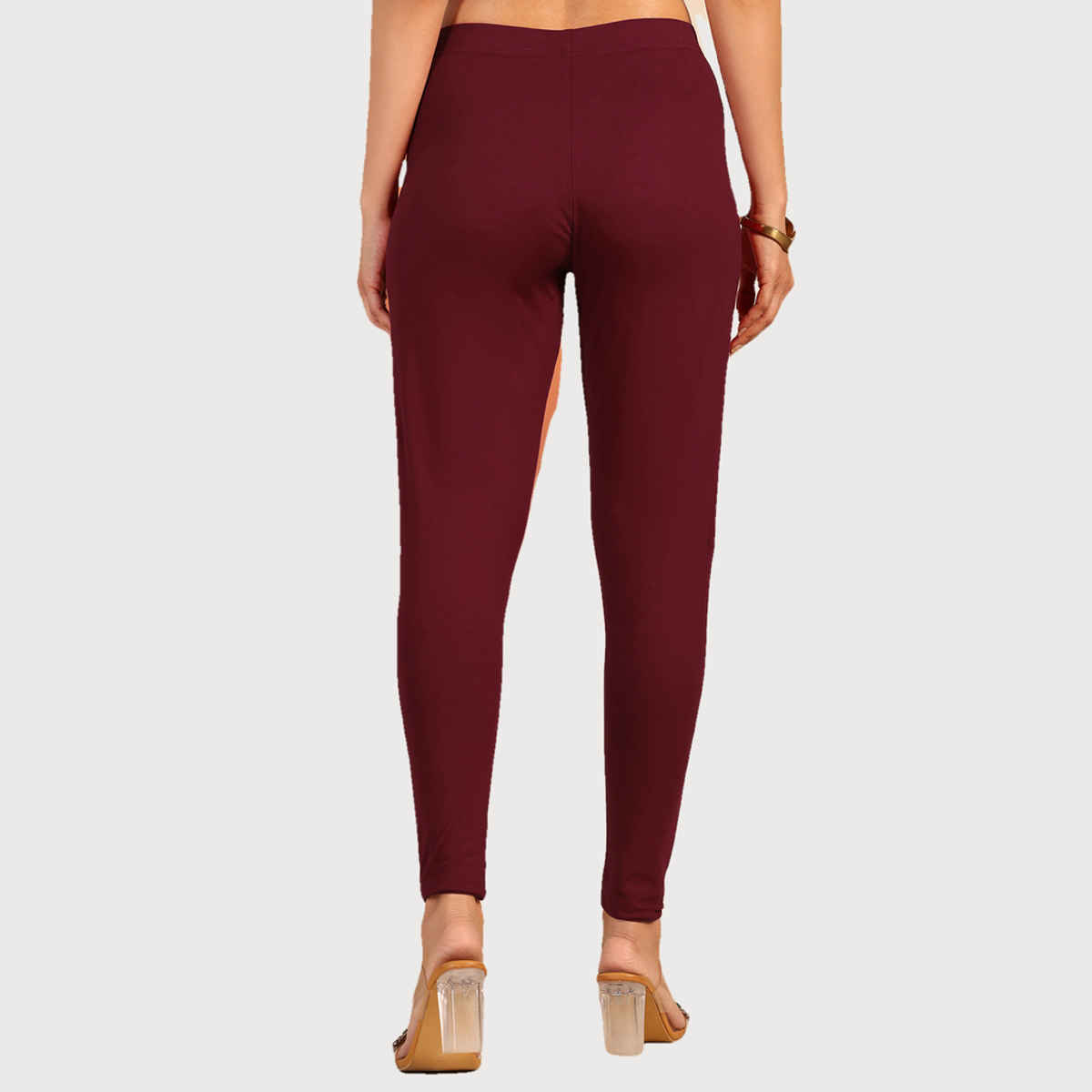 Libas Women's Solid Cotton Blend Legging | Maroon - M