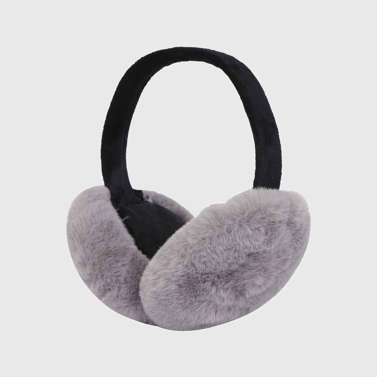 Fabseasons Unisex Solid Faux Fur Winter Earmuffs | Grey - Free Size