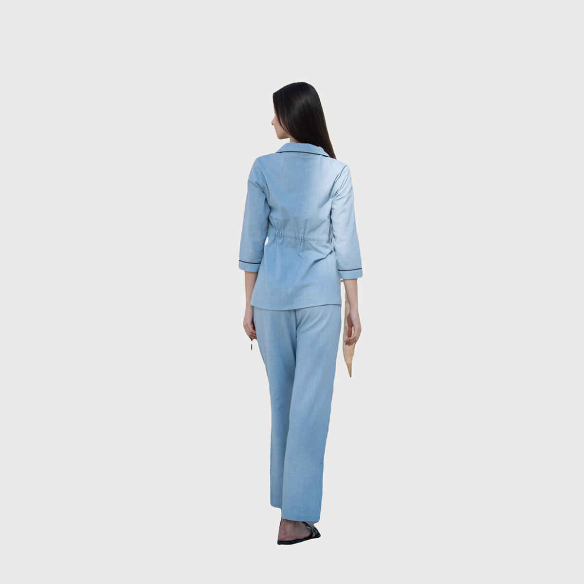 Sanskrutihomes Women's Pure Cotton Night suits | SE-NSP-786 | Blue - XL