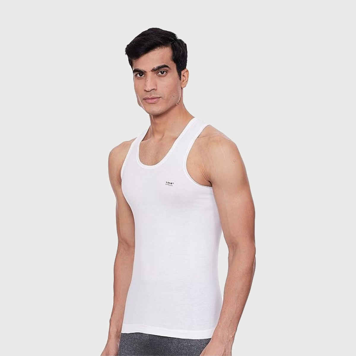 Lux Venus 100% Cotton Men's Vest - 85 cm | White