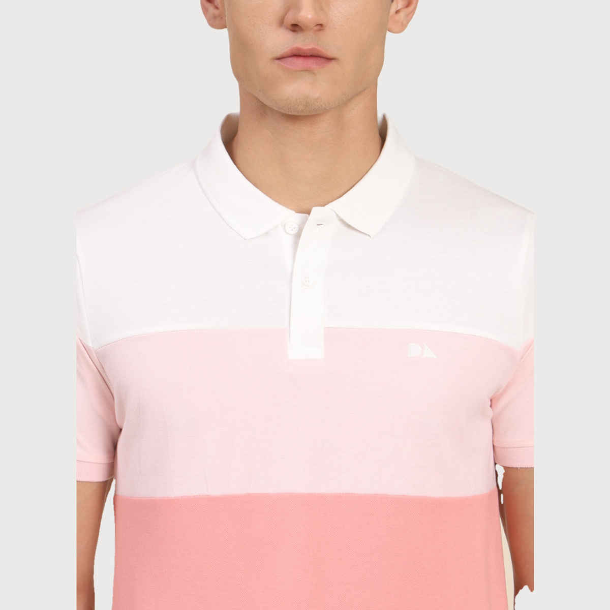 Dennis Lingo Men's Colourblocked Polo Collar Regular Fit T-shirt | M