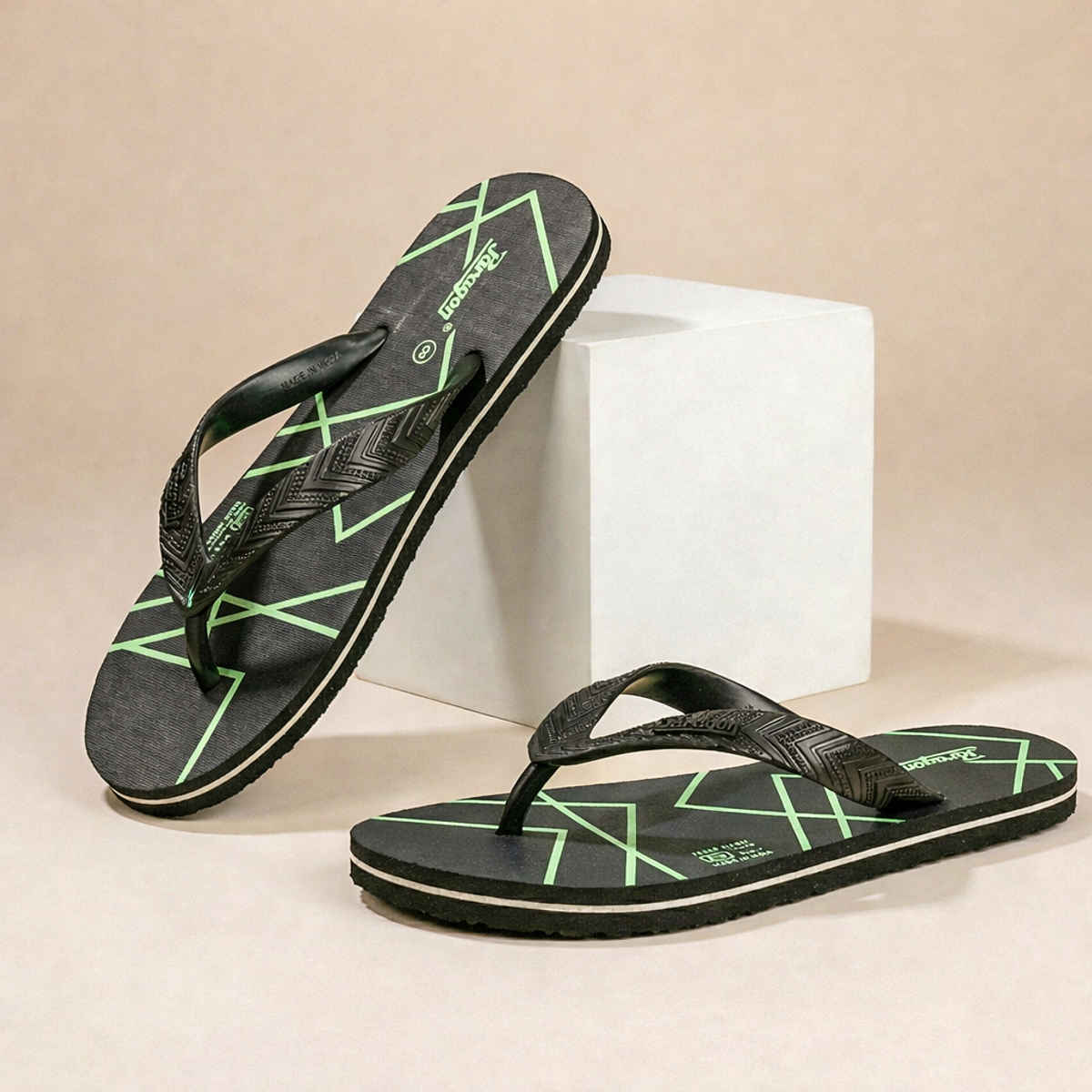Paragon Men's Lightweight & Waterproof Hawai Slipper | Neon Green - UK 10