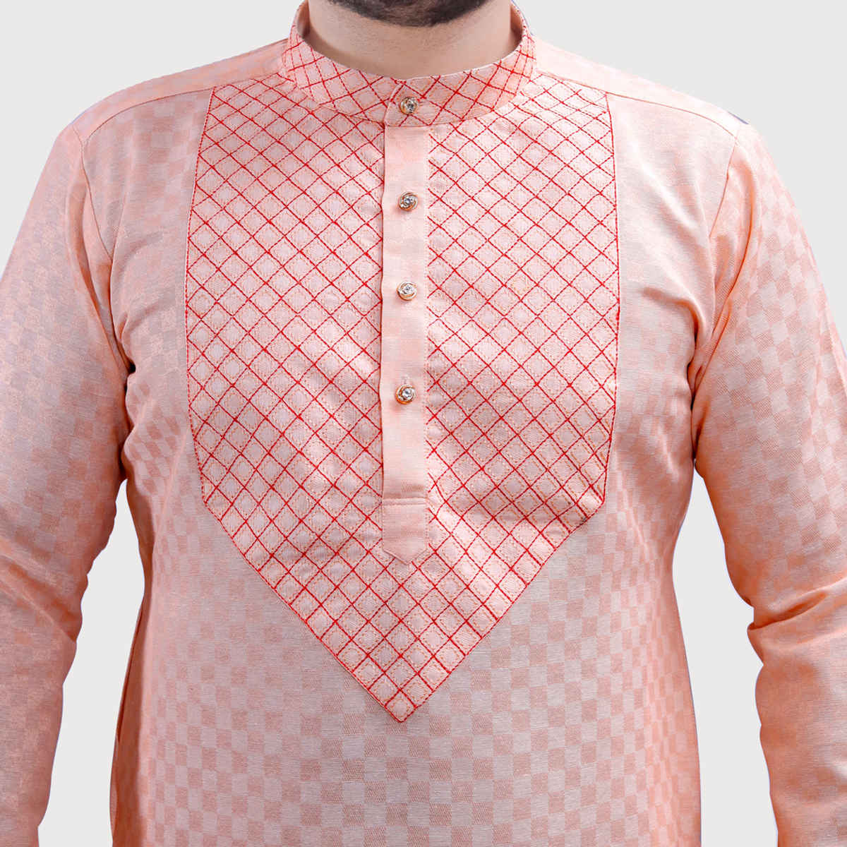 Tibra Collection Men Straight Kurta - Beige | Designer | Cotton Blend | XL