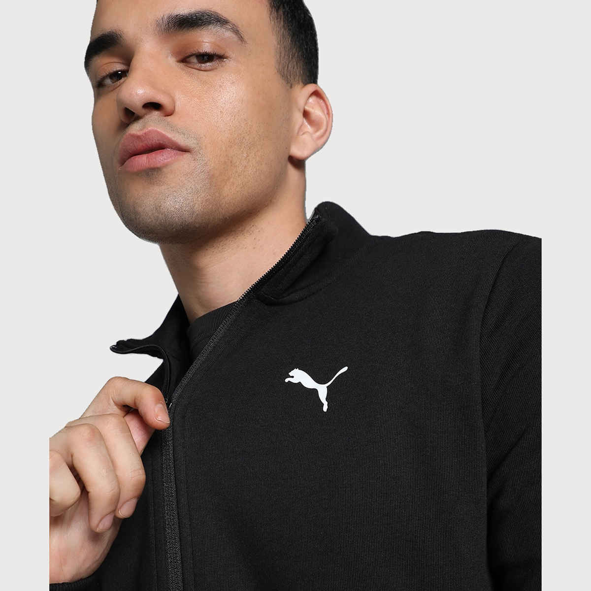 Puma Men's Zippered Slim Fit Sweat Jacket | Black | L