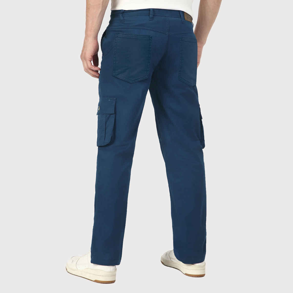 Urbano Fashion Men's Royal Blue Regular Fit Solid Cargo Chino Pant With 6 Pockets-32