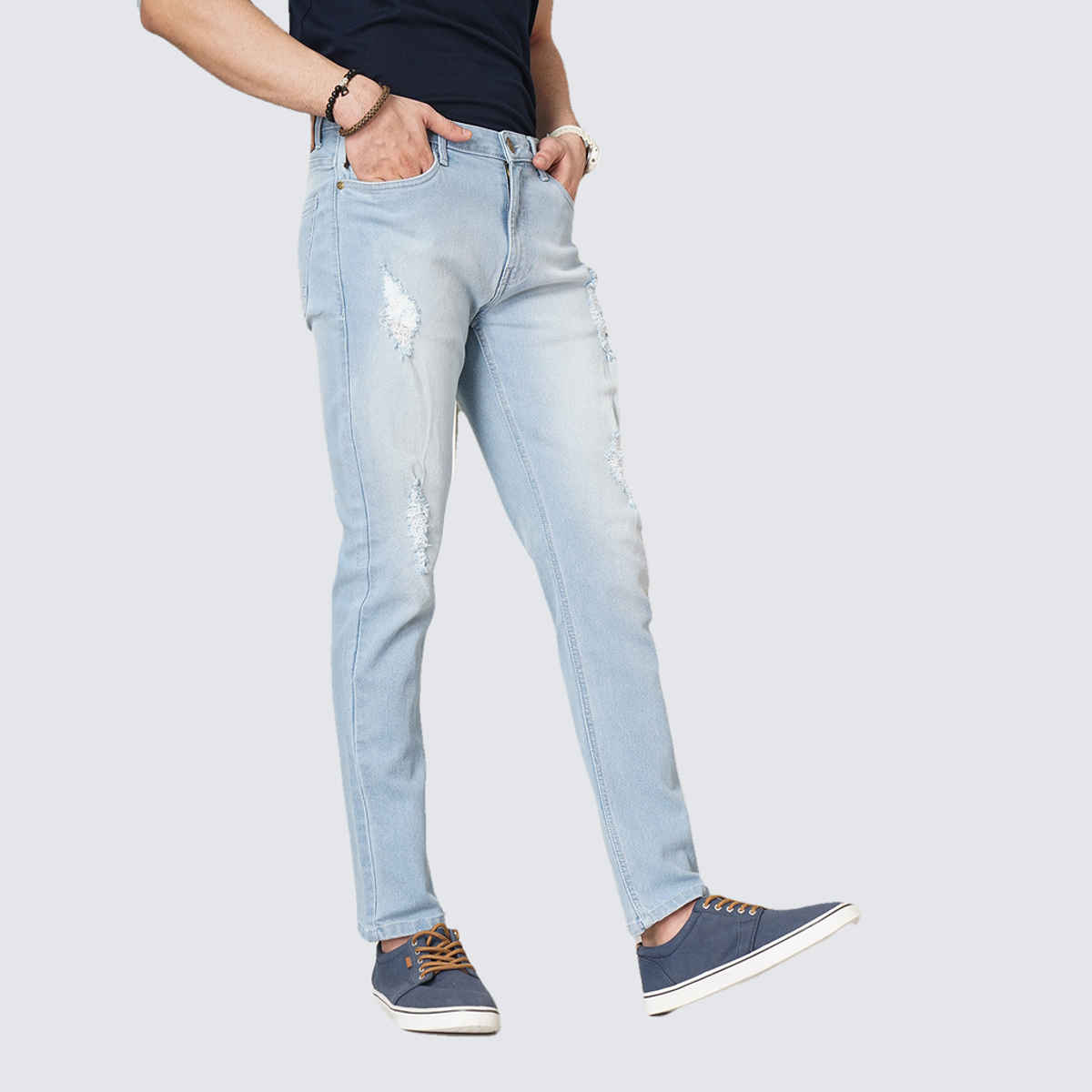 The Indian Garage Co Slim Fit Casual Jeans | Blue - 36