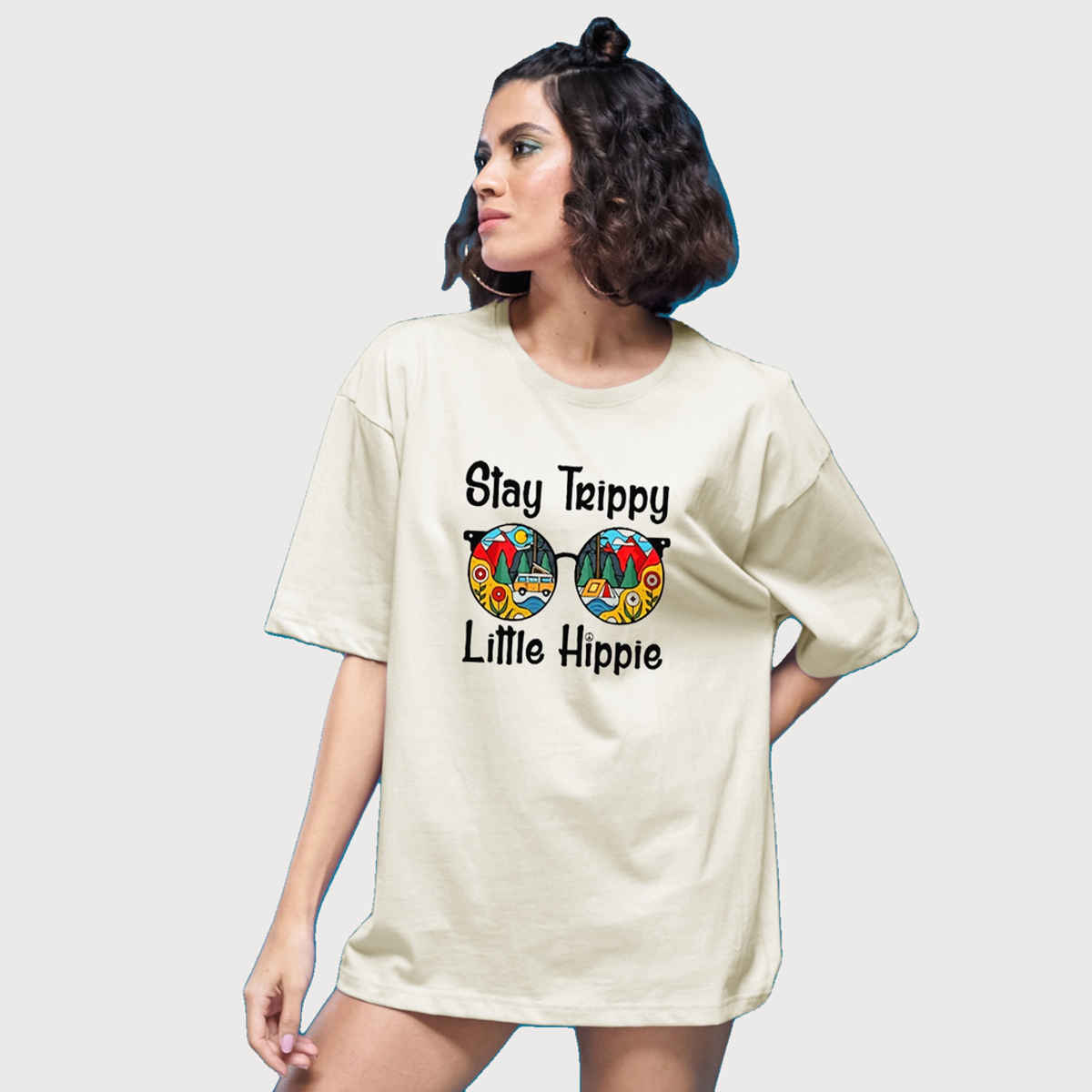 Smartees Womens Oversize Printed T-shirt | WW - 2032 | Skin | M