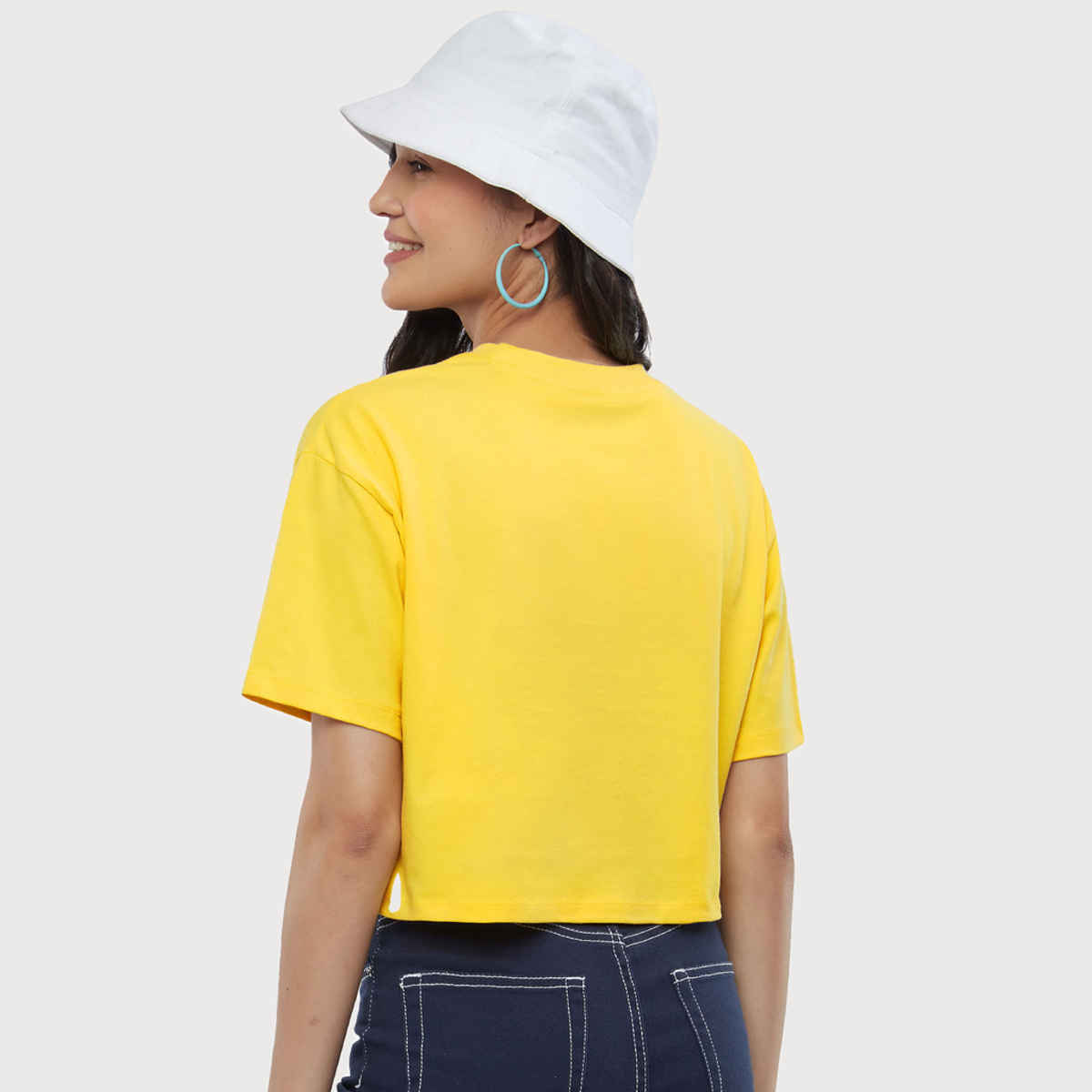 The Souled Store Women's Minions Stay Weird Stay Happy Oversized Cropped T-shirt | Yellow - S