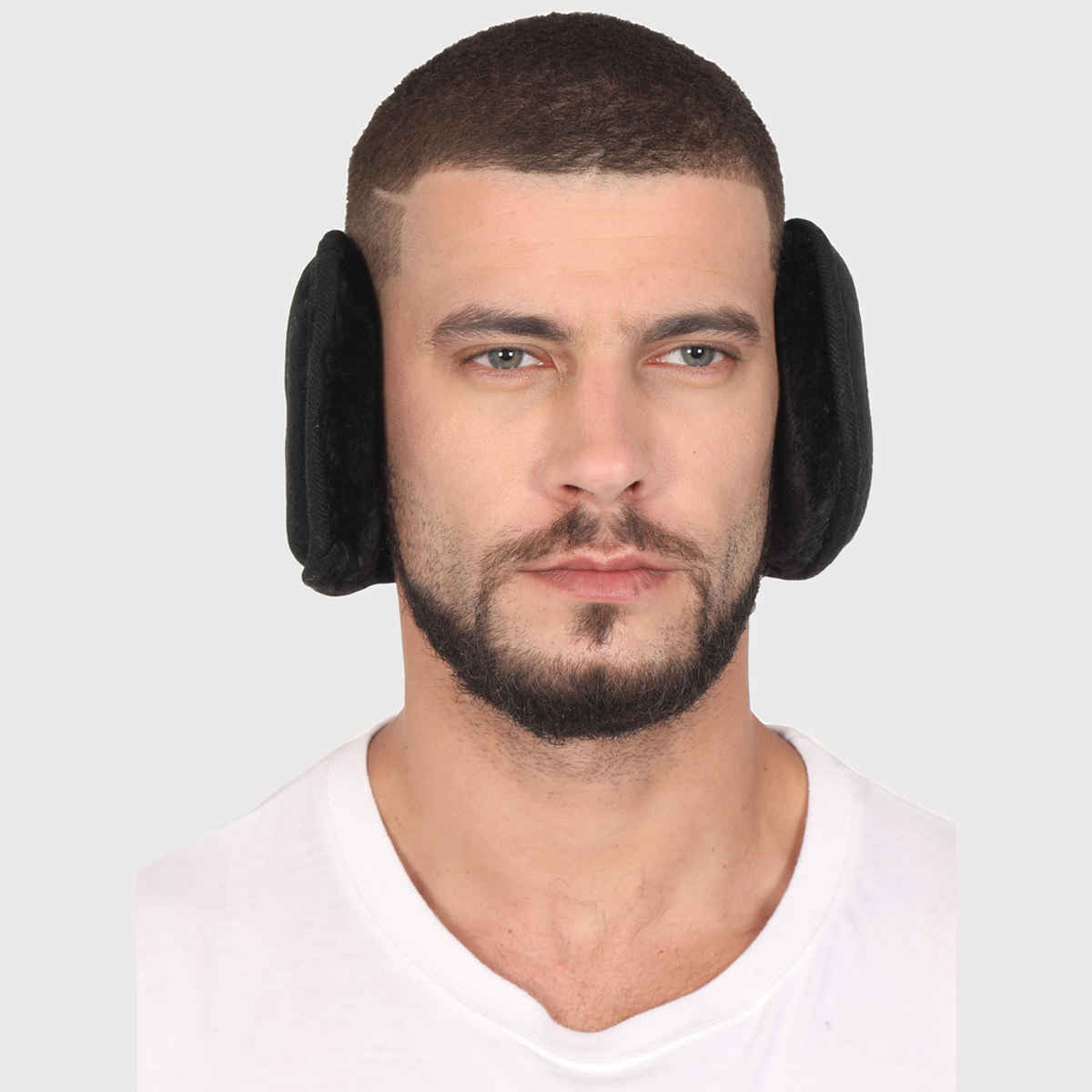 Fabseasons Men's Solid Faux Fur Winter Earmuffs | Black - Free Size