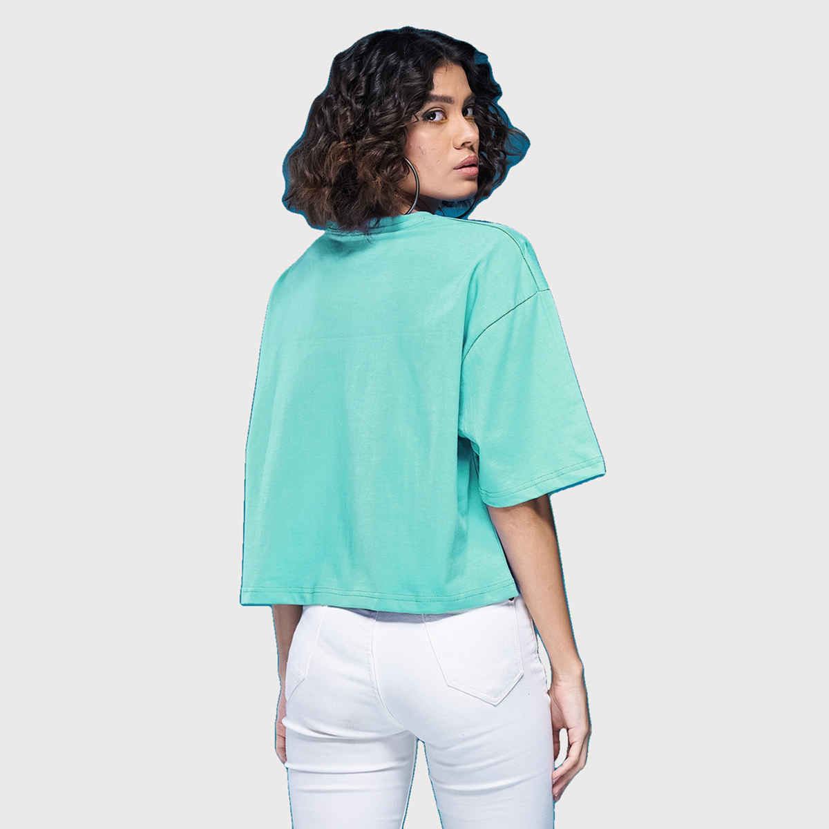 Smartees Womens Oversize Printed T-shirt | WW - Boxy | 3001 | Sea Green | M