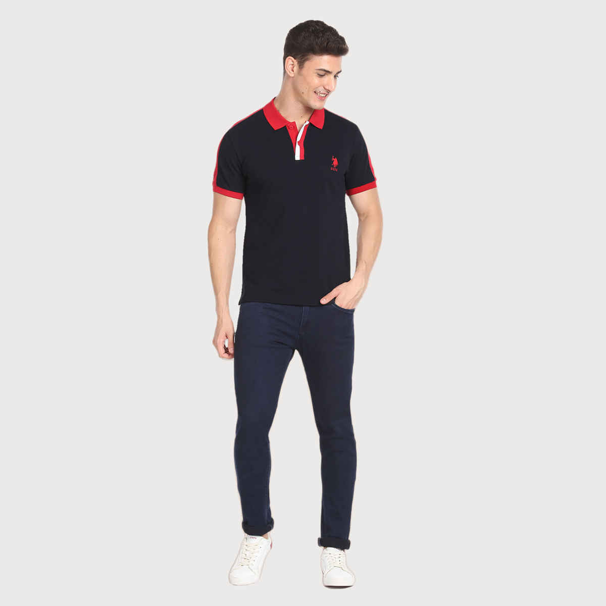 U.S. Polo Assn. Men's Solid Polo Shirt | Navy - S