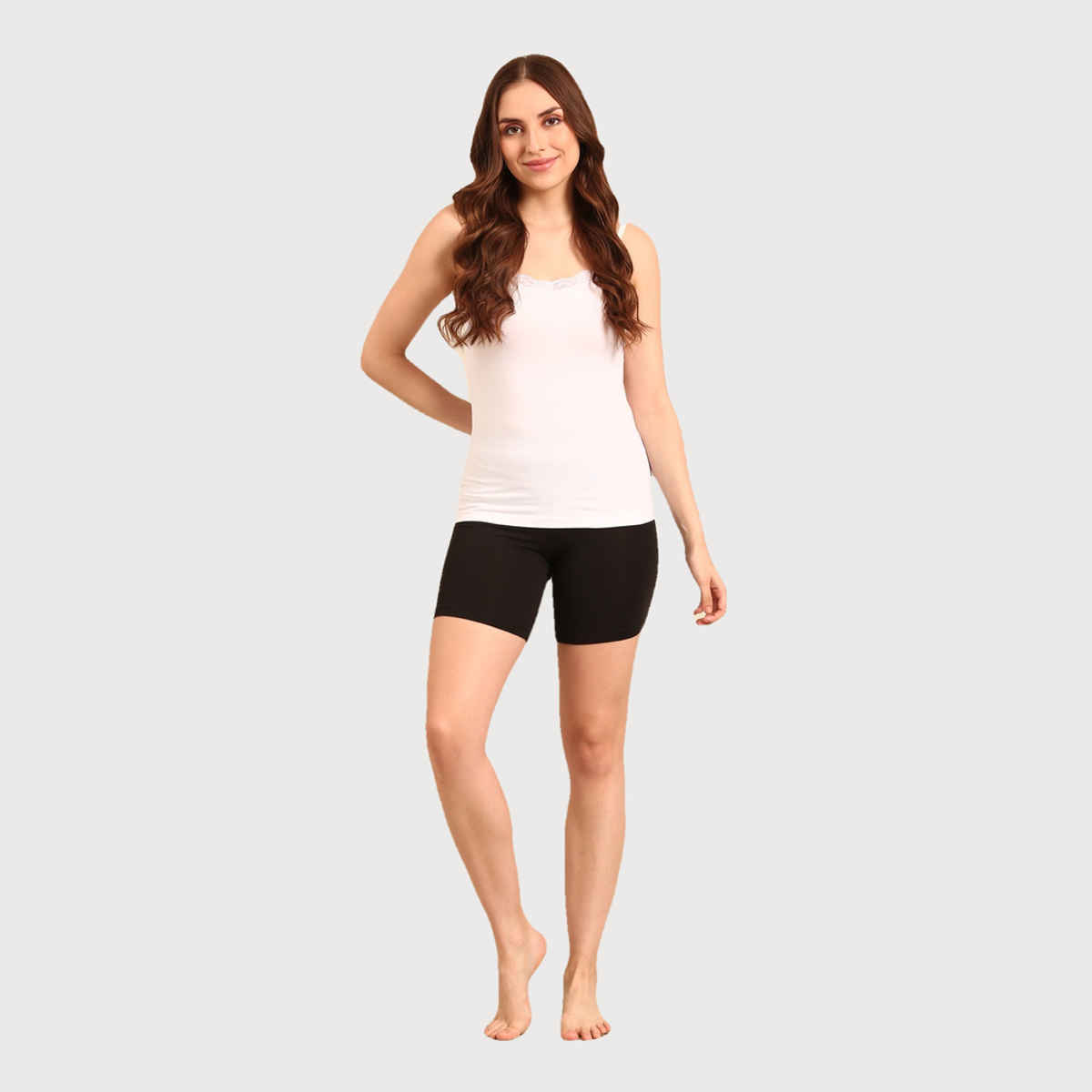 Pepe Jeans Womens White Premium 100% Lace Cotton Women Camisole  - Pack of 1 (XXL) Comfort Fit