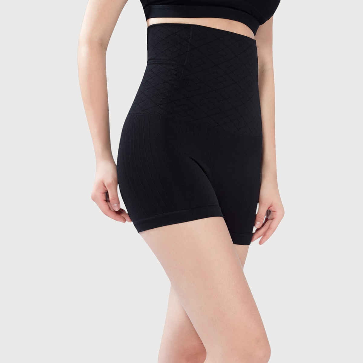 Plumbury Women s Seamless High Waist Tummy Tucker Shapewear | Black - M
