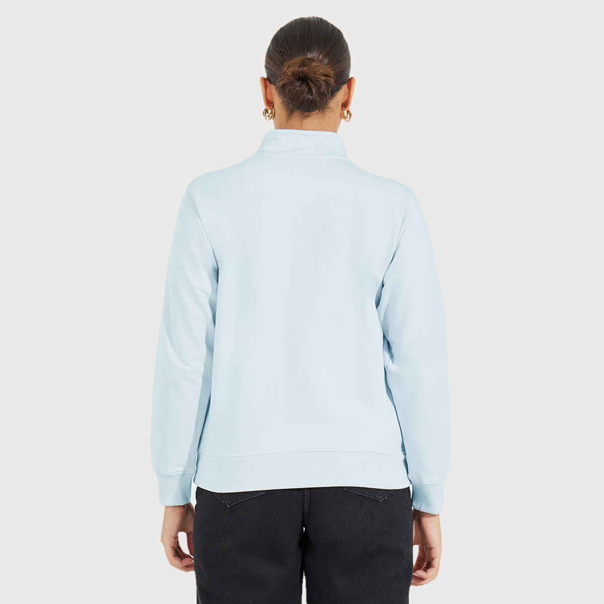 Styli Women's Regular Length Regular Fit- Half Zipper Sweatshirt | Grey - S