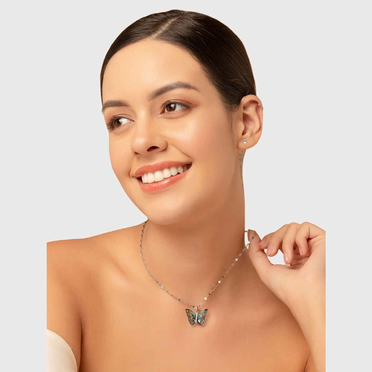 SALTY Vibrant Winged Beauty Necklace Pendant for Women and Girls| Anti-Tarnish | Silver and Blue