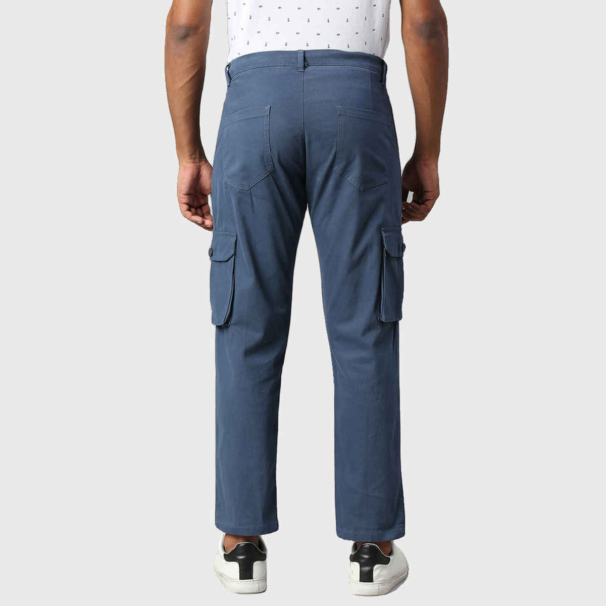 Dennis Lingo Men's Tapered Fit Cotton Cargos Trousers | Petrol Blue | 34