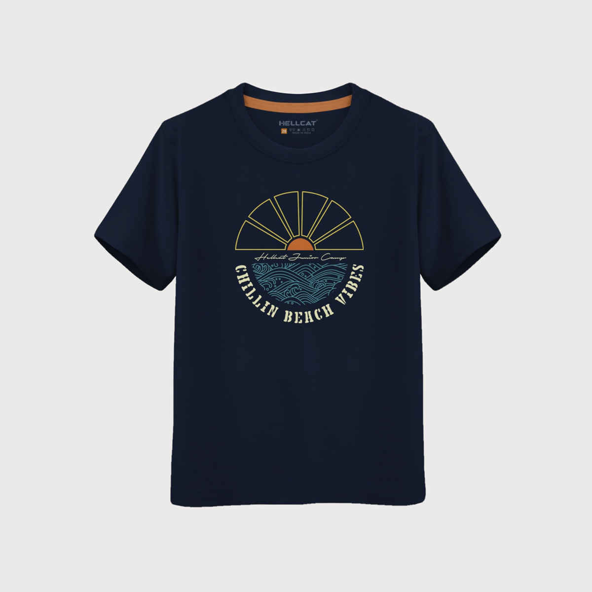 Hellcat Boy's Trendy Graphic Printed Round Neck Half Sleeve T-Shirt | Navy | 5-6 Years