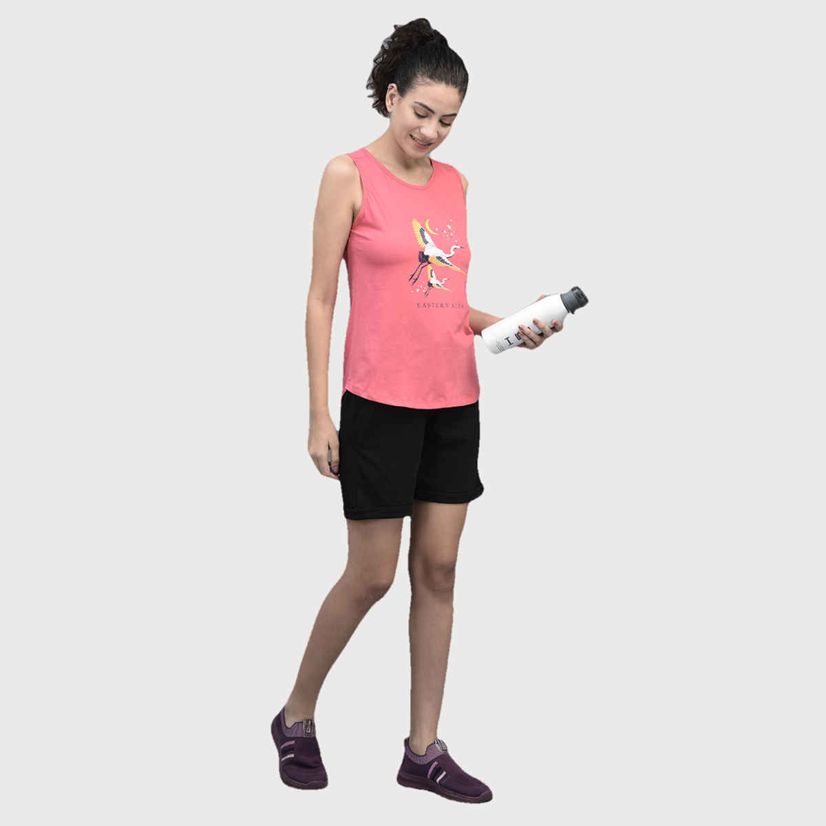 Dollar Women's Printed Premium Cotton Tank Top | Pink | L