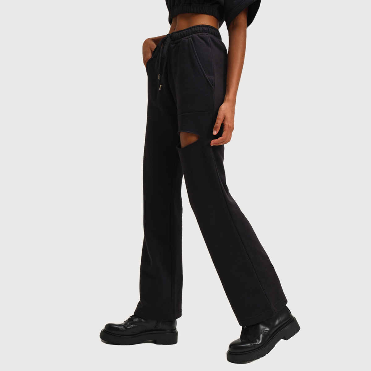 Cava Women's Joggers Straight Leg Slit | Boston Black - S