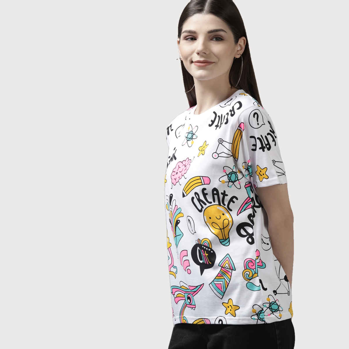The Dry State Women's White T-shirts WTSH | 1112A | L