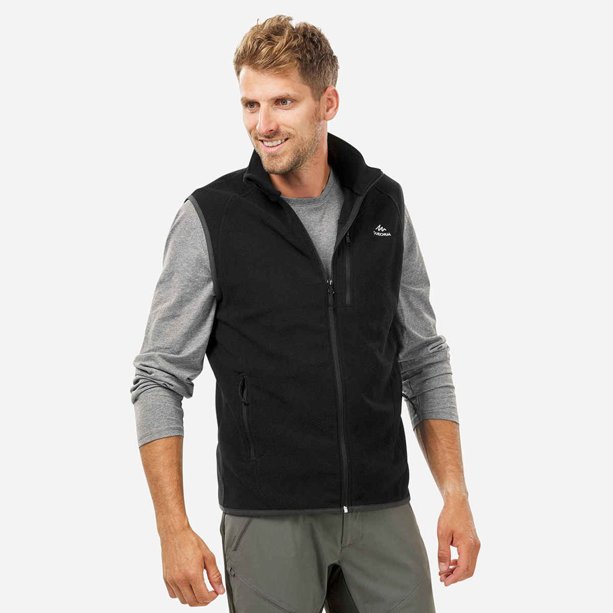 Quechua By Decathlon Men's Warm Winter Sleeveless Fleece | Black - M