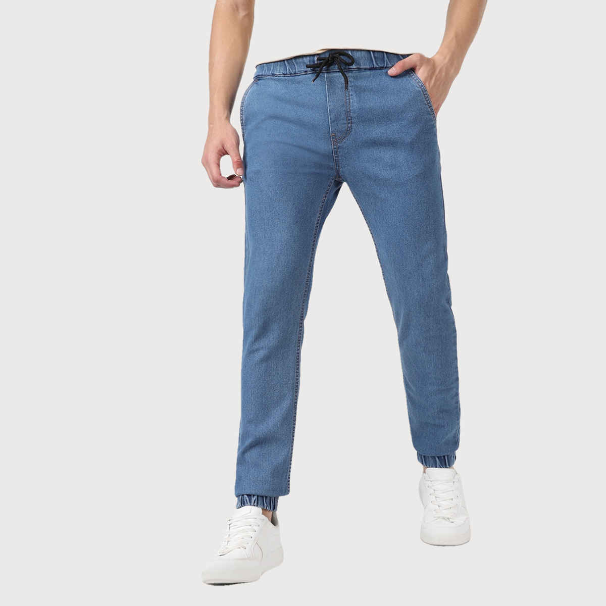 Urbano Fashion Men's Jogger Jeans Slim Fit Stretch | Light Blue | 32