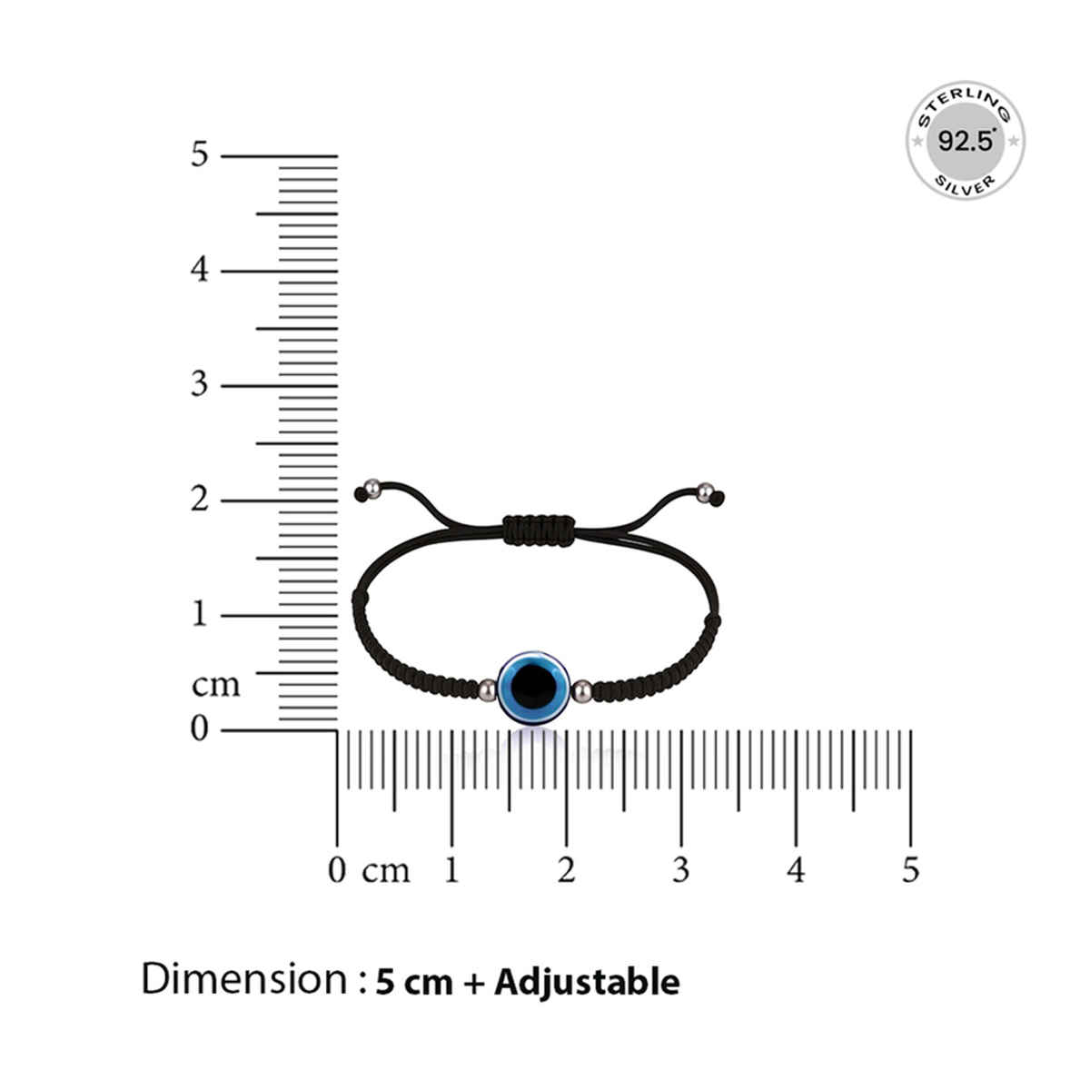 Unniyarcha 92.5 Silver Thread Evil Eye Bracelet