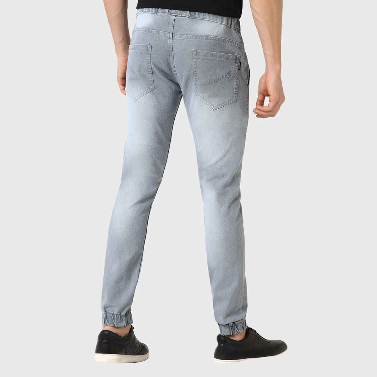 Urbano Fashion Men's Light Grey Slim Fit Stretch Jogger Jeans-32