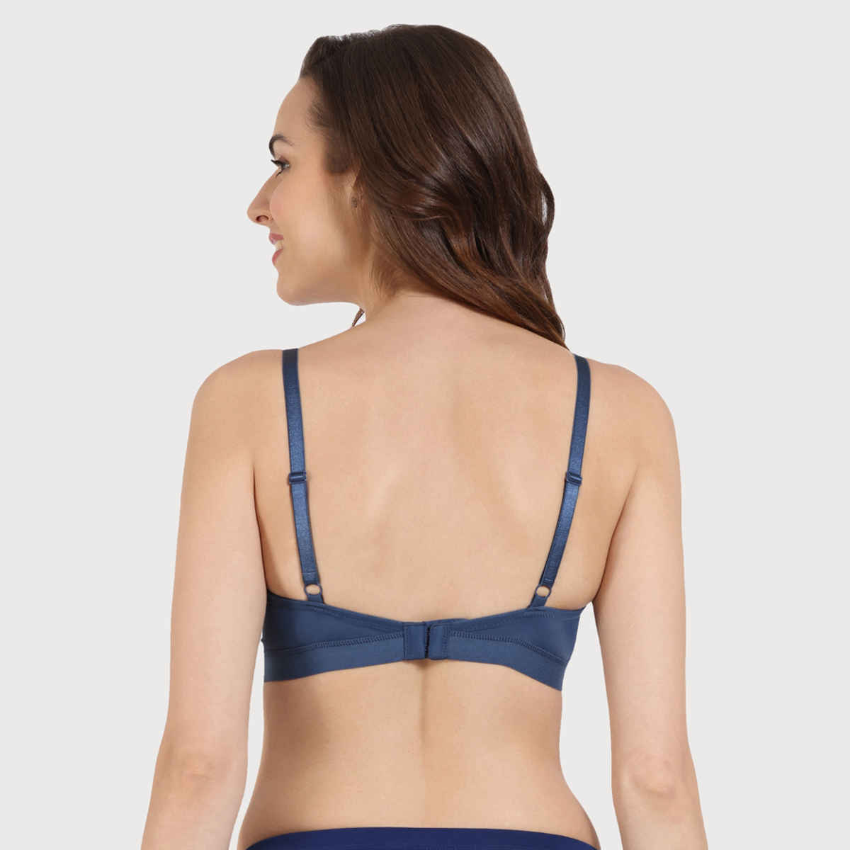 Zivame Women's Beautiful Basics Padded Non Wired 3/4Th Coverage T-shirt Bra | Blue - 32C