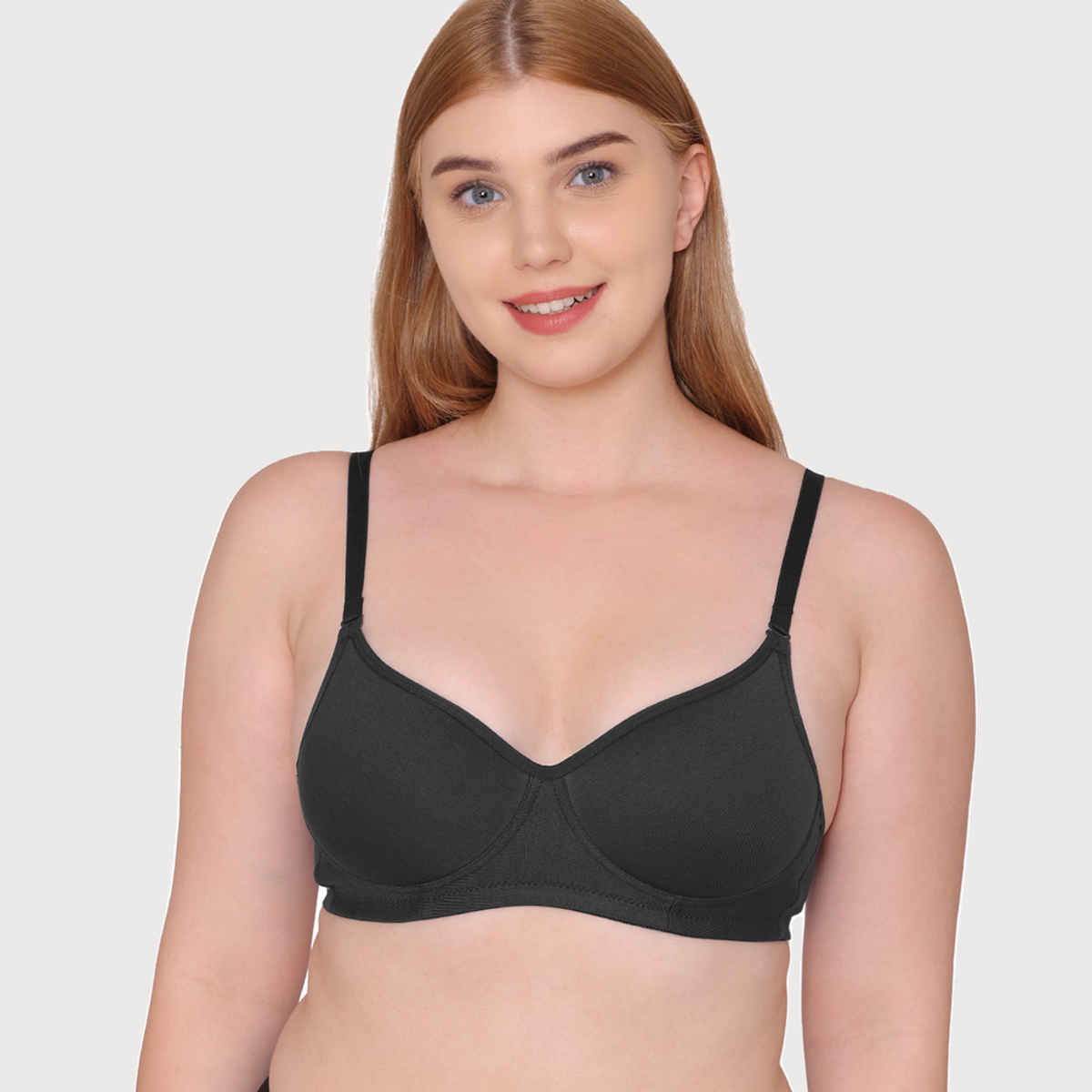 Tweens Medium Padded Cotton Rich Full Coverage T-Shirt Bra | Black-32C