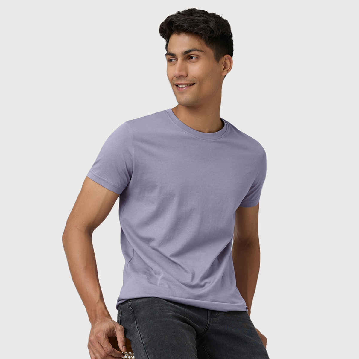 XYXX Pace Round Neck T-shirt - Misty Lilac | Super Combed Cotton | S