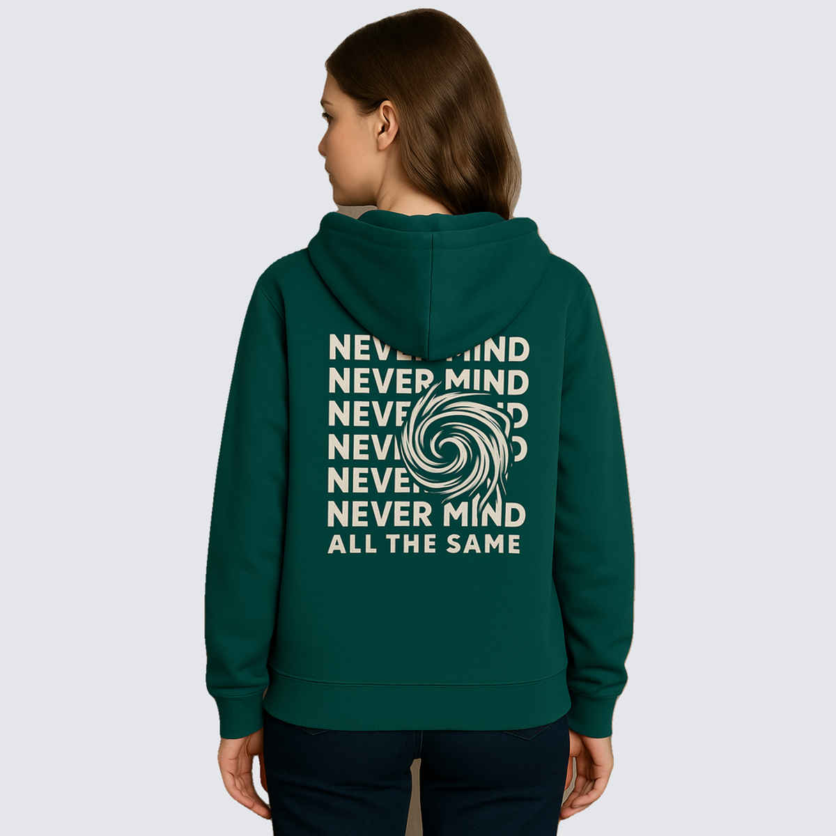 Try This Women's Full Sleeve Printed Hooded Sweatshirt | Green - M