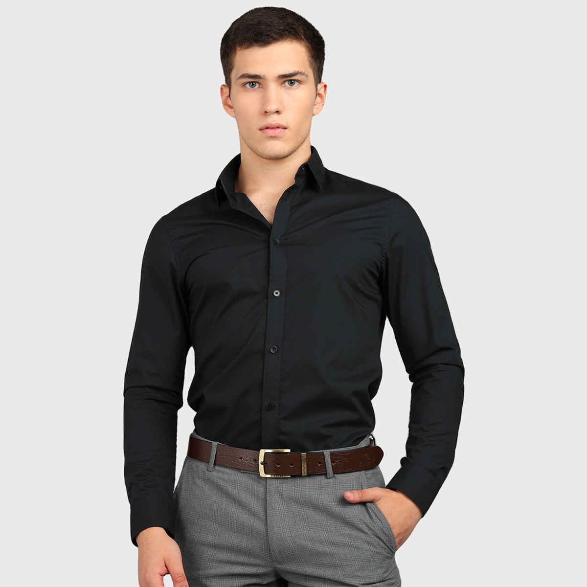 Kaezri Genuine Leather Brown Textured Belt for Men | Katabrcob - 34