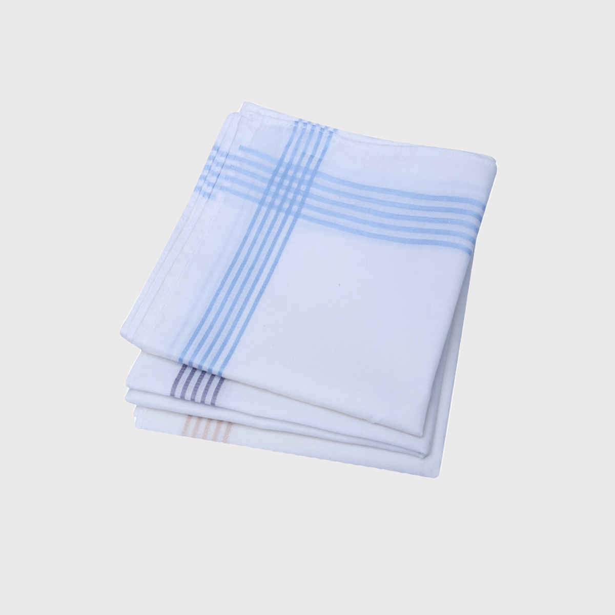 Dollar Men's Striped Cotton Handkerchief | White