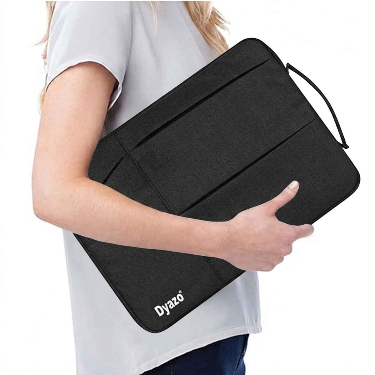Dyazo Water Resistant Laptop Sleeve with Charger Pouch | 15 to 15.6 Inch | Black