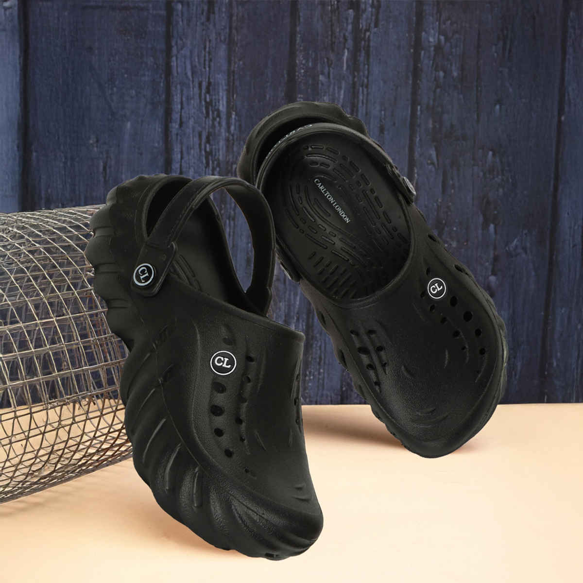 Carlton London Black Comfortable Men Clogs Shoes | UK 6