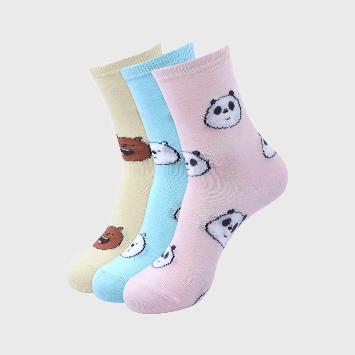 Balenzia Women's Combed Cotton and Spandex High Ankle Socks | Multicolour - UK 4 - 7