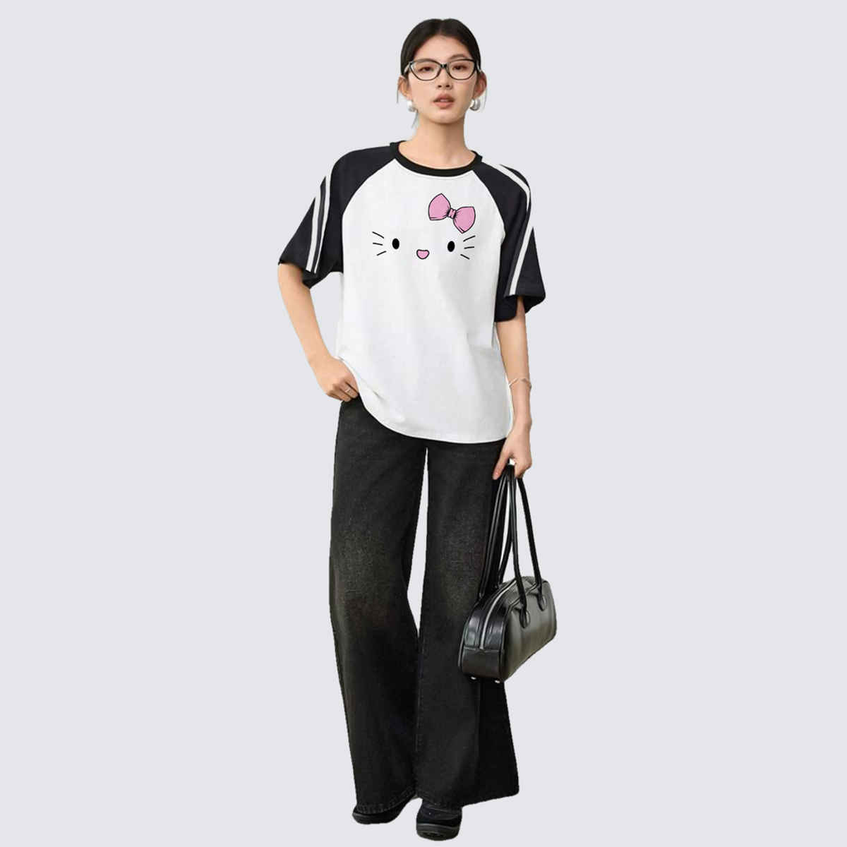 The Dry State Women's T-Shirt | WTSH 1884A 1499 | Black & Off-White - L