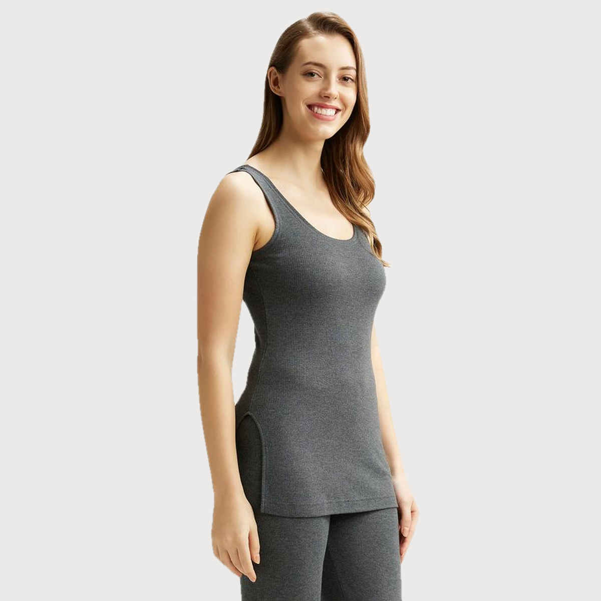 Jockey 2500 Women's Super Combed Cotton Rich Thermal Tank Top | Grey-L