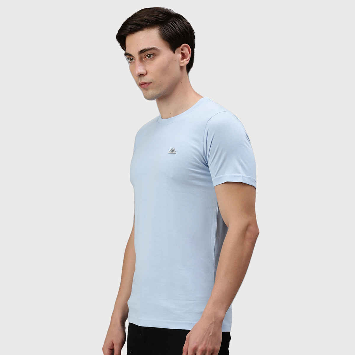 Onn Men's Platina Pure Comfort Supima Cotton Round Neck T-Shirt | Light Blue - M