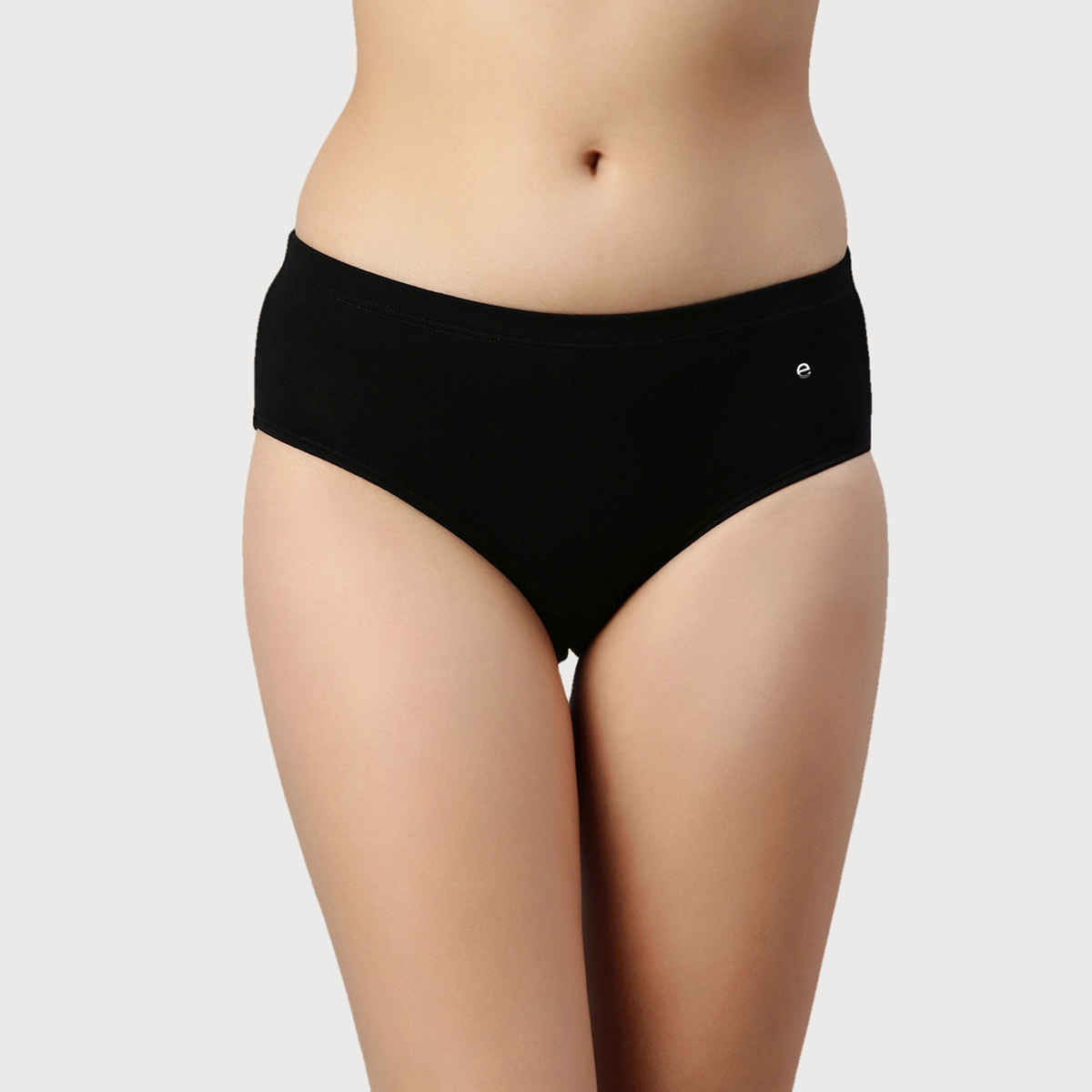 Enamor Women's CR17 Stretch Cotton Solid Hipster Panty | Antimicrobial | PO5 | Black-Nude-M