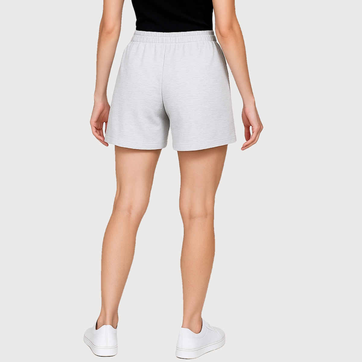 EQL Women's Pure Cotton Shorts | Light Grey Melange - XL