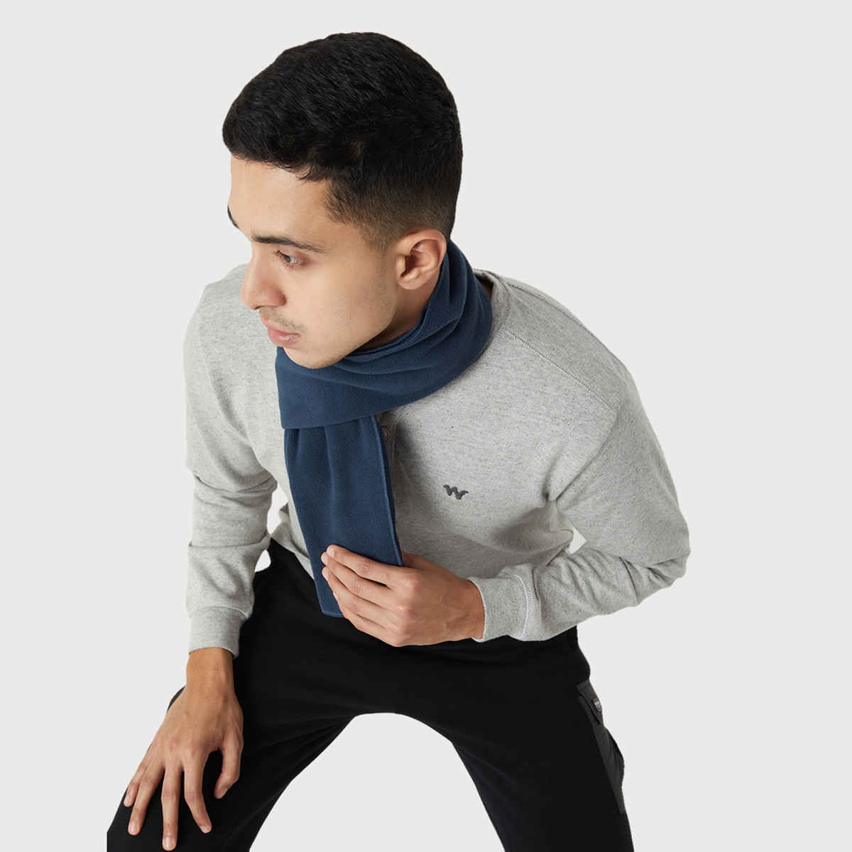 Wildcraft Unisex Solid Fleece Muffler | Navy - Free Size