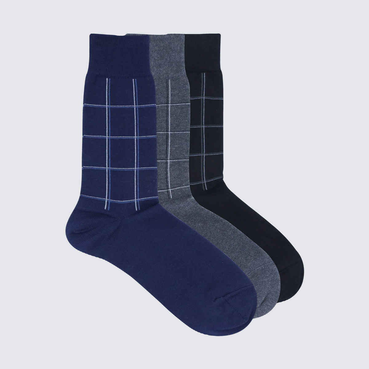 SocksXpress by Balenzia Men's Checks Crew Length Cotton Socks | Multicolored